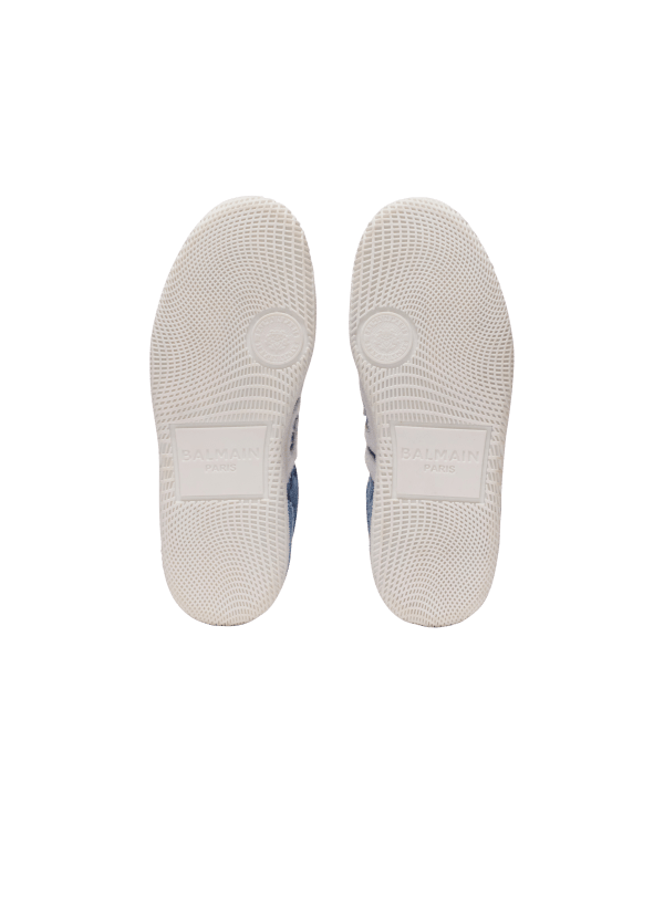 Balmain Paris Baskets Balmain Swan En Denim Bleu - Homme