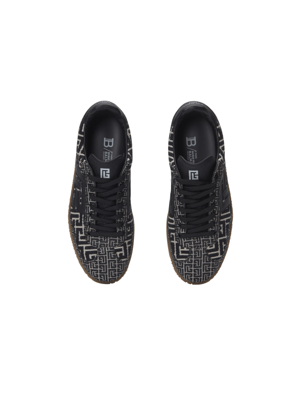 Balmain Paris Baskets Balmain Swan En Jacquard à Monogramme PB Labyrinthe Noir - Homme