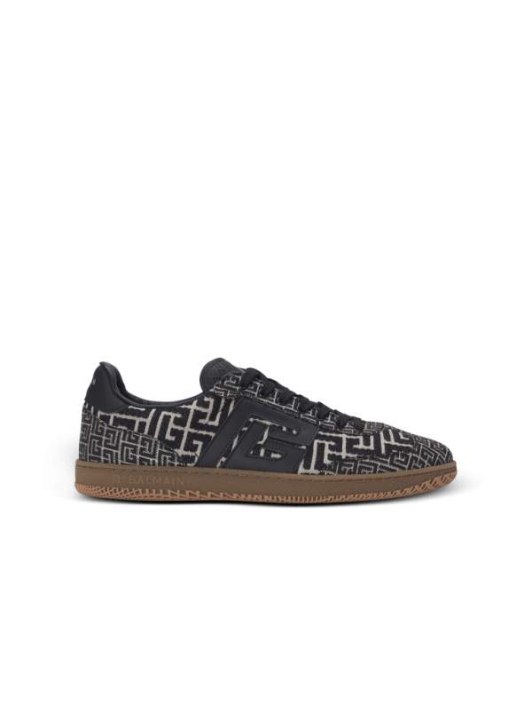 balmain paris Baskets Balmain Swan en jacquard à monogramme PB Labyrinthe noir - Homme