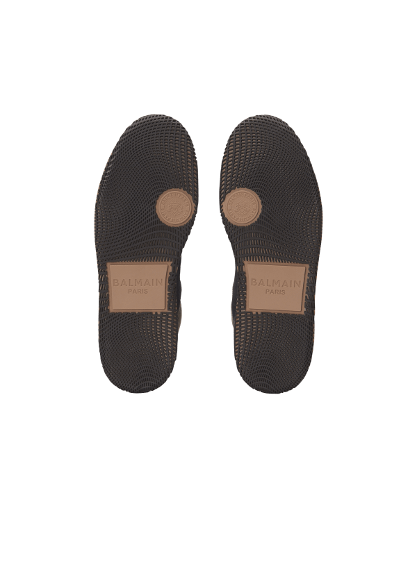 Balmain Paris Baskets Balmain Swan Mid-Top En Cuir De Veau Et Cuir Suédé Noir - Homme