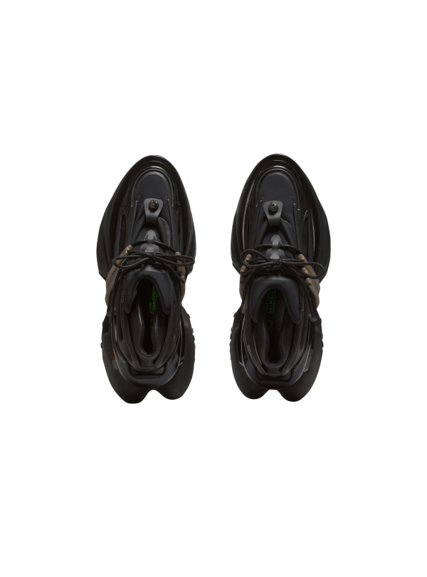 Balmain Paris Baskets Basses Unicorn En Néoprène Et Cuir Noir - Femme