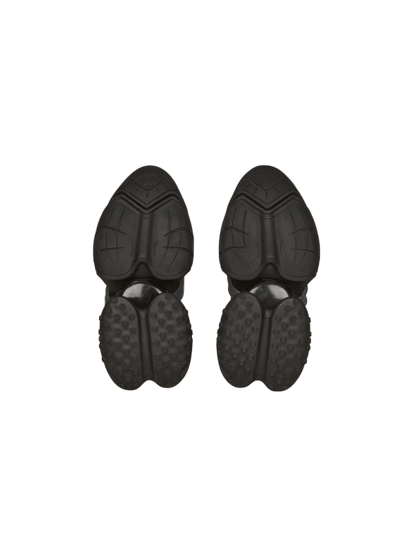 Balmain Paris Baskets Basses Unicorn En Néoprène Et Cuir Noir - Homme