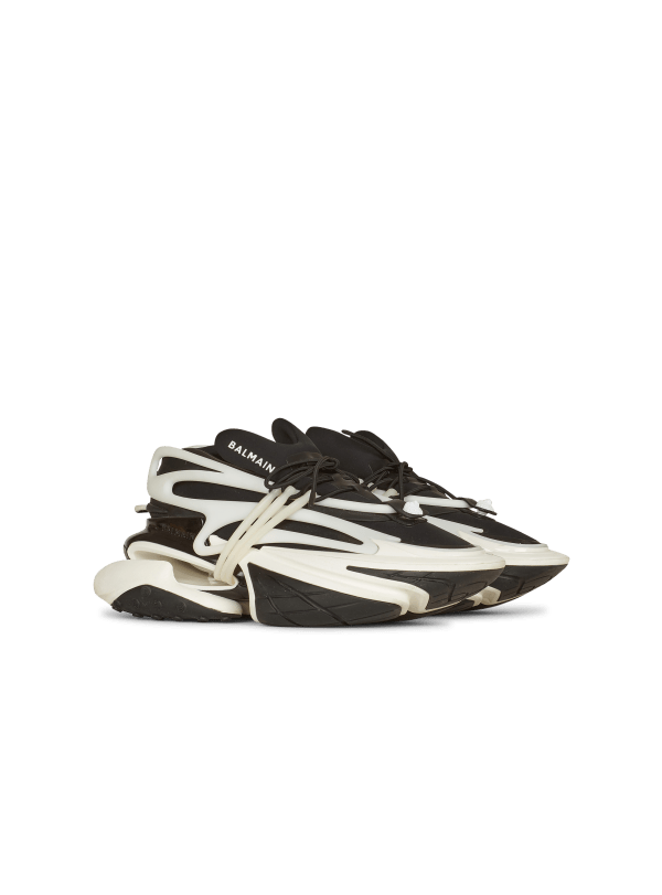 Balmain Paris Baskets Basses Unicorn En Néoprène Et Cuir Noir - Homme