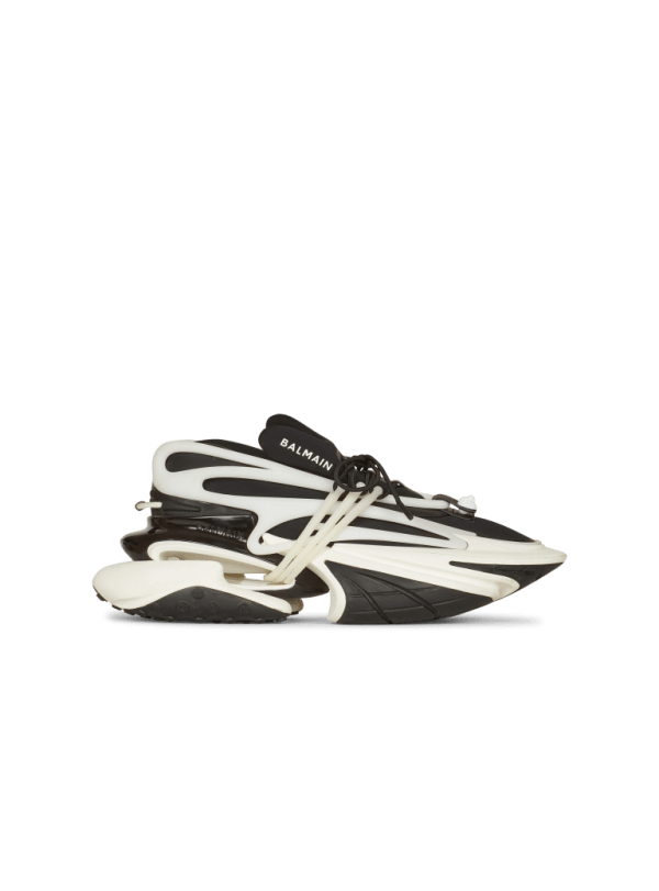 balmain paris Baskets basses Unicorn en néoprène et cuir noir - Homme