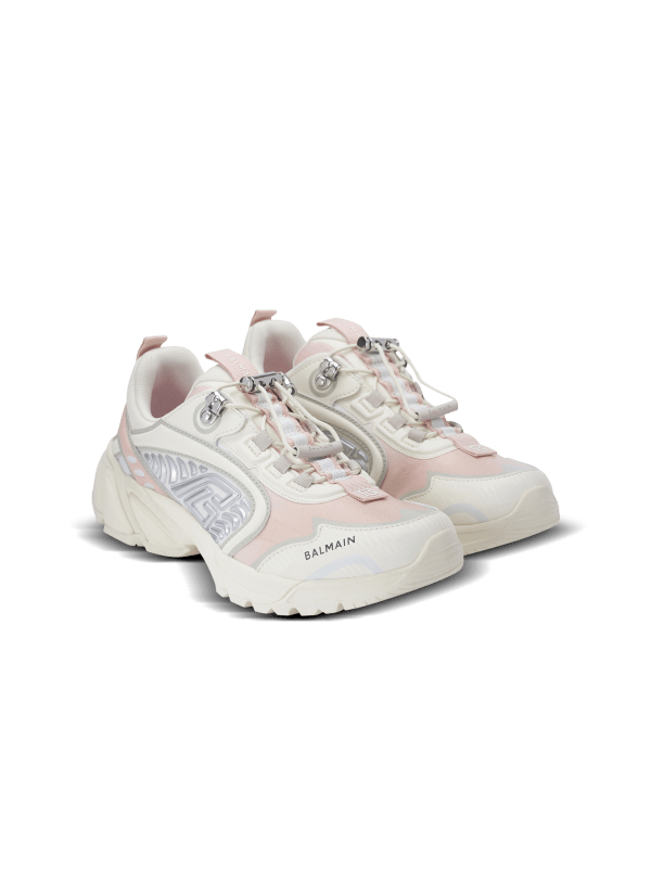 Balmain Paris Baskets Cosmic Dust En Matières Techniques Beige - Femme