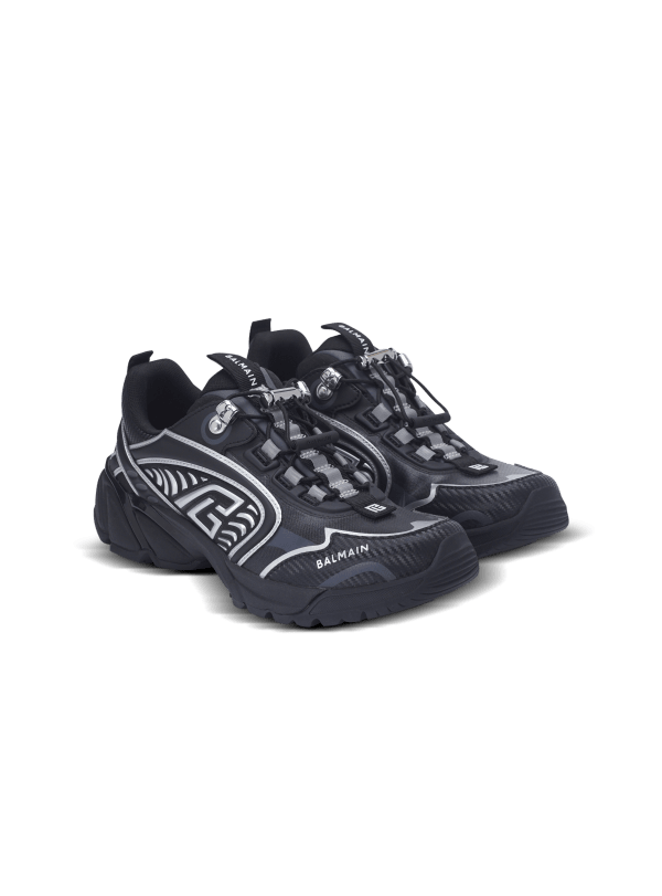 Balmain Paris Baskets Cosmic Dust En Matières Techniques Noir - Femme