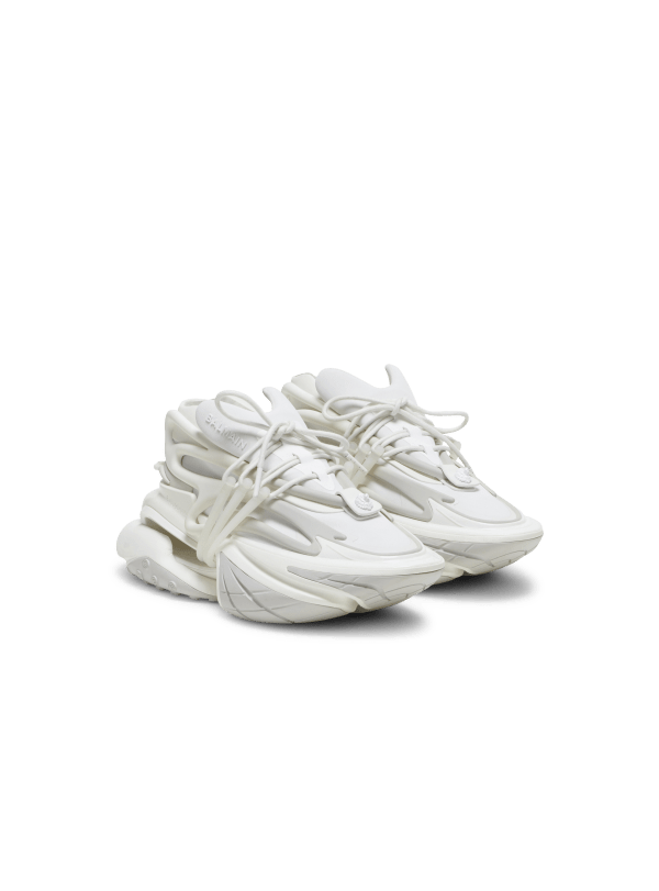 Balmain Paris Baskets Unicorn En Néoprène Et Cuir Blanc - Femme