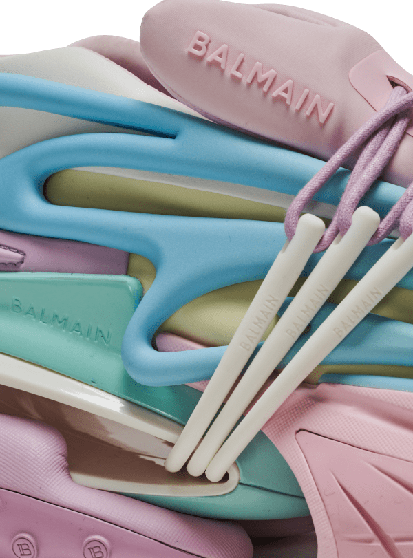 Balmain Paris Baskets Unicorn En Néoprène Et Cuir Multicolore - Femme