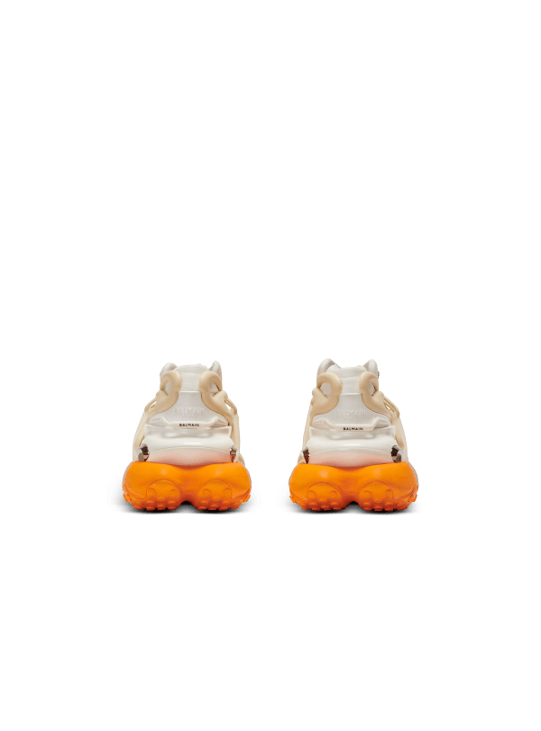 Balmain Paris Baskets Unicorn En Néoprène Et Cuir Orange - Homme