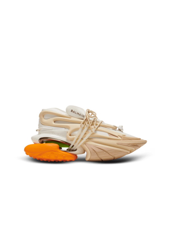 balmain paris Baskets Unicorn en néoprène et cuir orange - Homme balmain paris Baskets Unicorn en néoprène et cuir orange - Homme