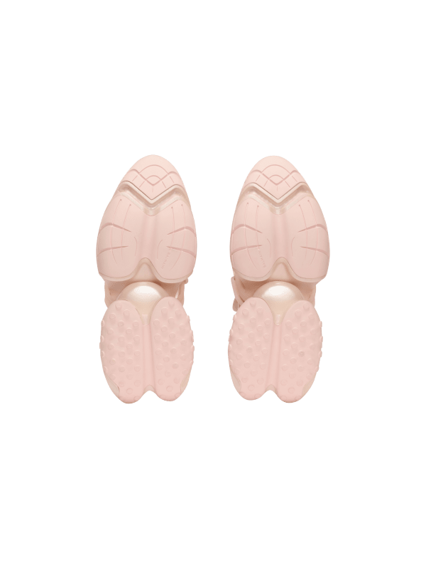 Balmain Paris Baskets Unicorn Low En Matières Techniques Irisées Rose - Femme