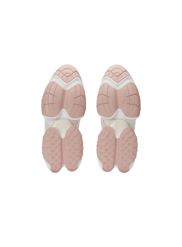 Balmain Paris Baskets Unicorn Low En Néoprène Et Cuir De Veau Beige - Femme