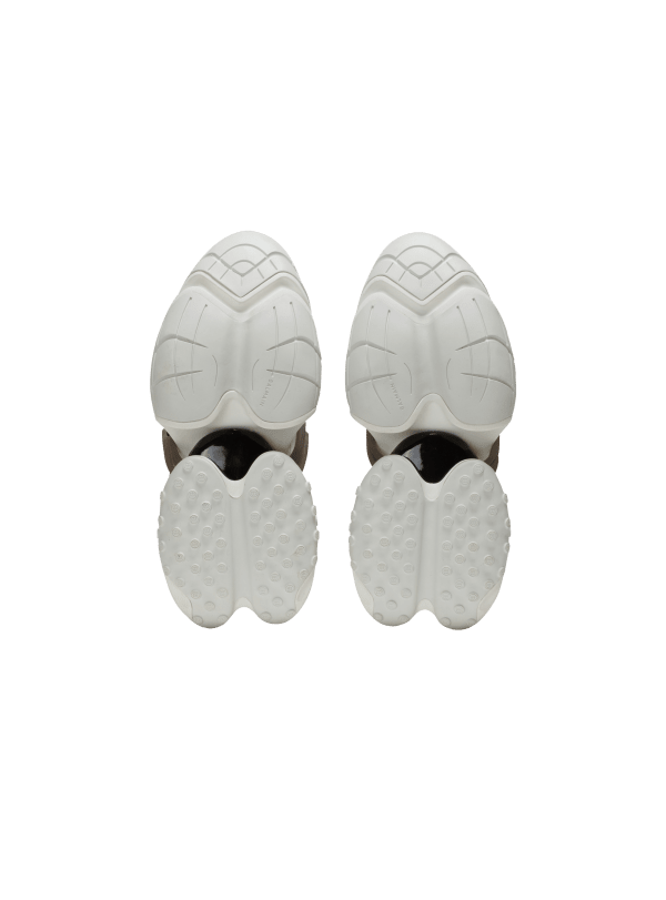 Balmain Paris Baskets Unicorn Low En Néoprène Et Cuir De Veau Blanc - Femme