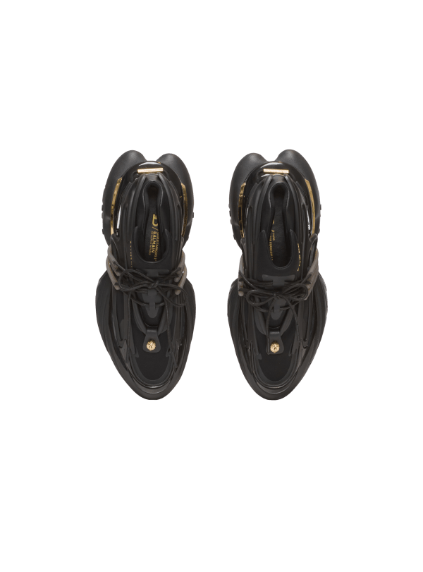 Balmain Paris Baskets Unicorn Low En Néoprène Et Cuir De Veau Noir - Homme