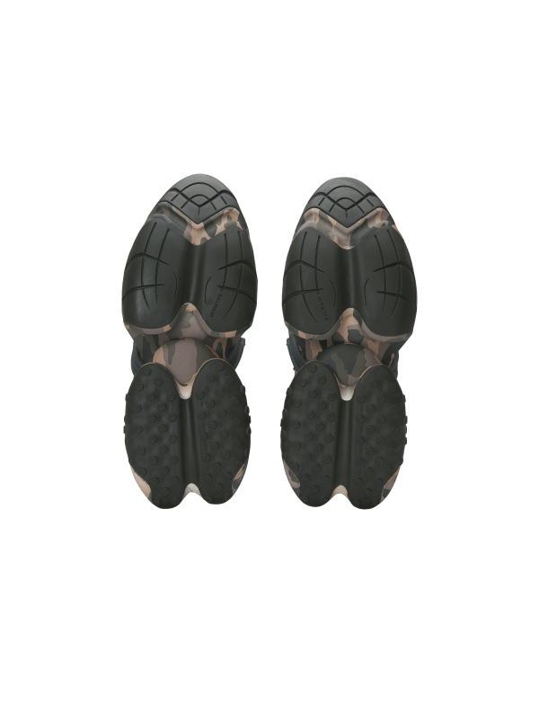 Balmain Paris Baskets Unicorn Low Imprimées Camouflage Kaki - Homme