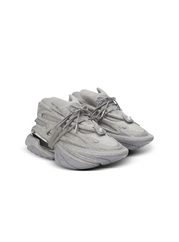 Balmain Paris Baskets Unicorn Low Imprimées Molleton Blanc - Homme