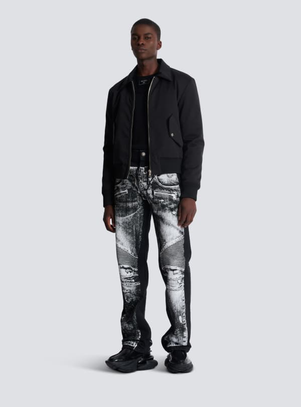 Balmain Paris Bomber En Coton à Logo Balmain Vintage Noir - Homme