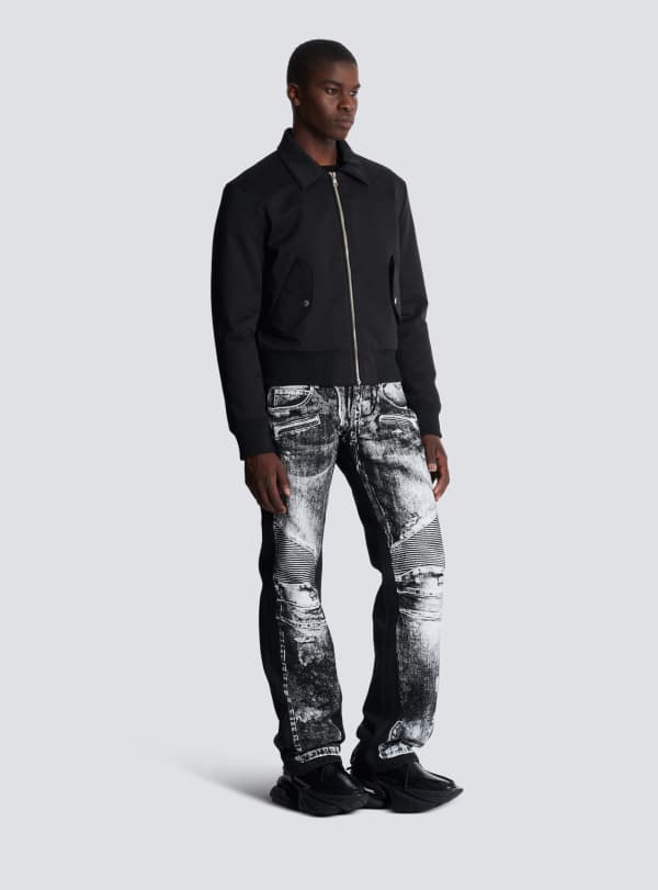 Balmain Paris Bomber En Coton à Logo Balmain Vintage Noir - Homme