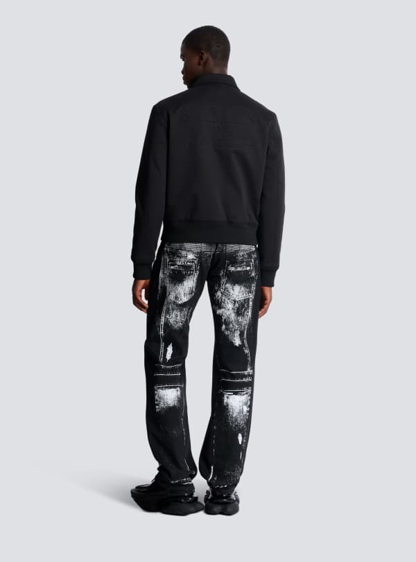 Balmain Paris Bomber En Coton à Logo Balmain Vintage Noir - Homme