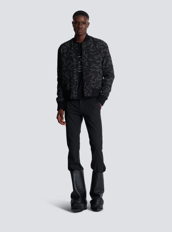 Balmain Paris Bomber Imprimé Motif Étiquette Balmain All-over Noir - Homme