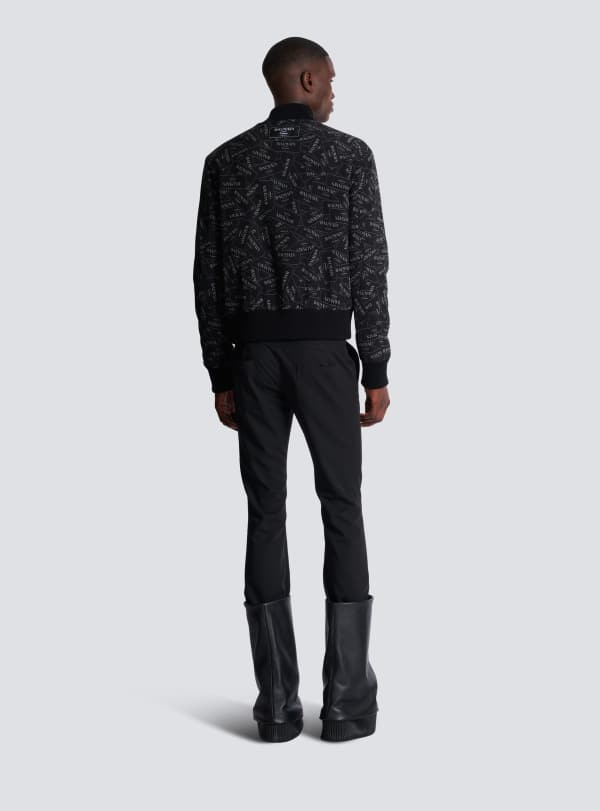 Balmain Paris Bomber Imprimé Motif Étiquette Balmain All-over Noir - Homme