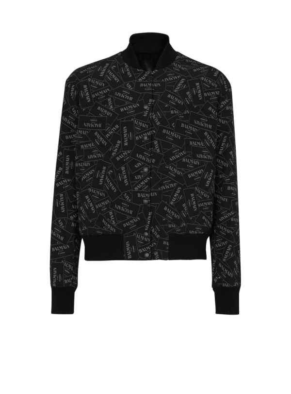 balmain paris Bomber imprimé motif Étiquette Balmain all-over noir - Homme