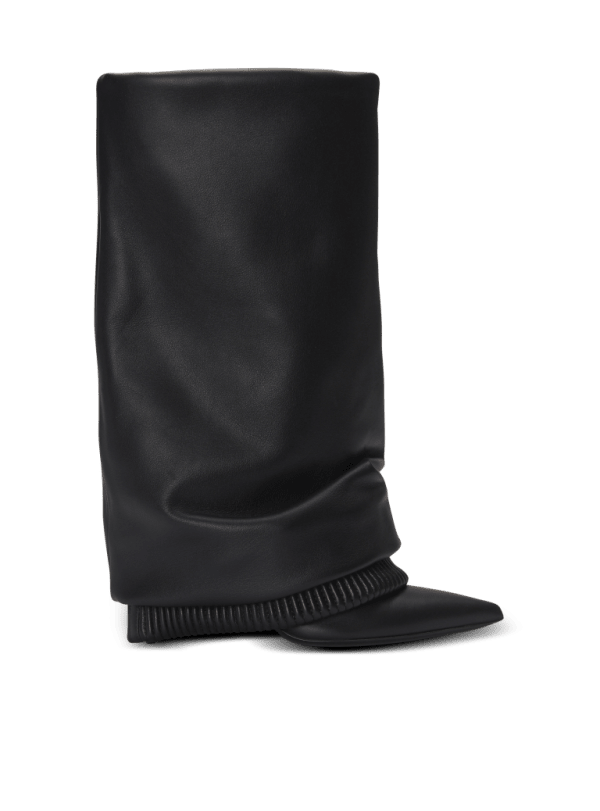 balmain paris Bottes Trousers en cuir de veau noir - Femme