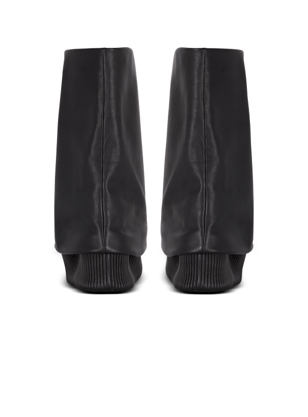 Balmain Paris Bottes Trousers En Cuir De Veau Noir - Homme