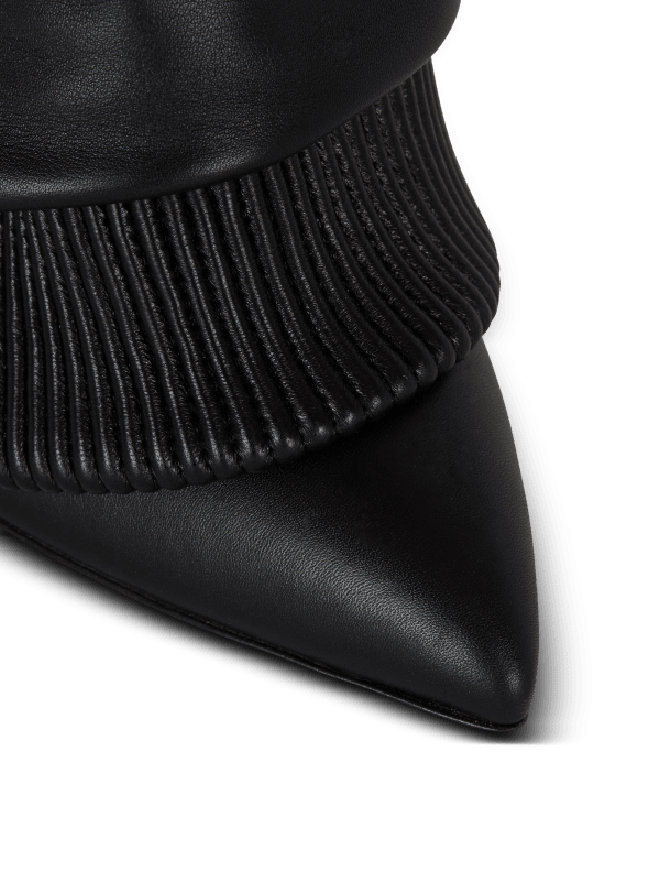 Balmain Paris Bottes Trousers En Cuir De Veau Noir - Homme