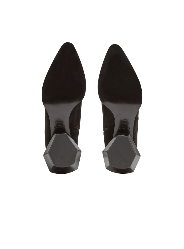 Balmain Paris Bottines Billy à Talon Diamant En Cuir Suédé Noir - Homme