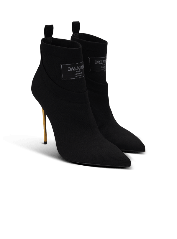Balmain Paris Bottines Crewneck En Maille Noir - Femme