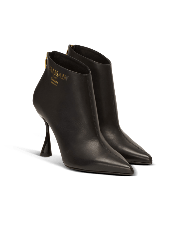 Balmain Paris Bottines Eden En Cuir De Veau Noir - Femme