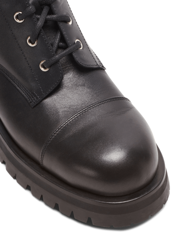 Balmain Paris Bottines Rangers Charlie En Cuir Noir - Homme