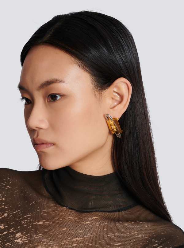 Balmain Paris Boucles D'oreilles épingle à Nourrice Or - Femme