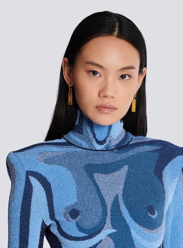 Balmain Paris Boucles D’oreilles Tubular Balmain Signature Or - Femme