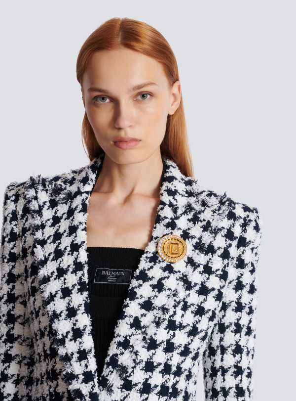 Balmain Paris Broche PB En Laiton Et Strass Or - Femme