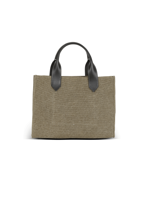 Balmain Paris Cabas B-Army Petit Modèle En Toile Et Cuir Kaki - Femme