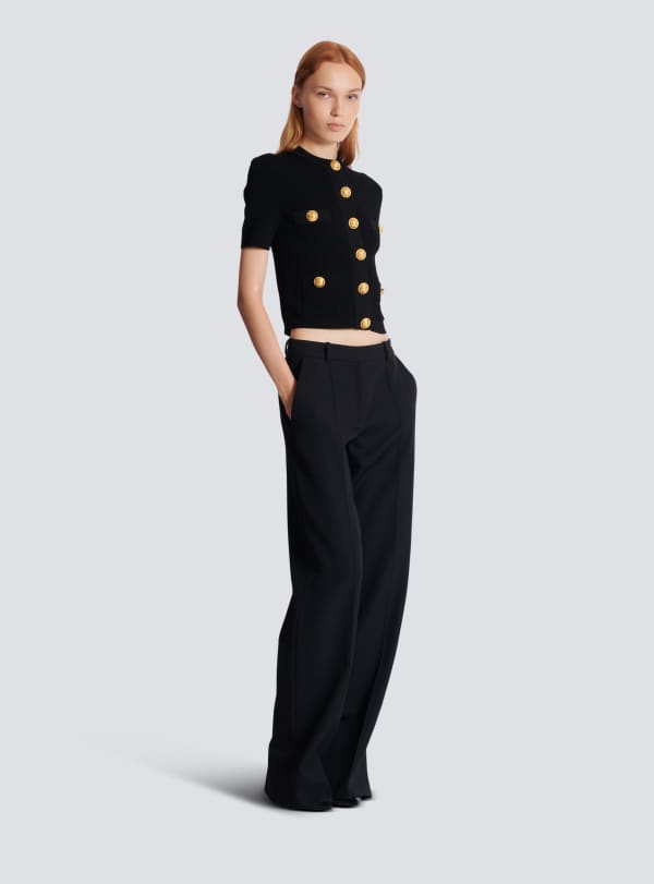 Balmain Paris Cardigan En Maille 4 Poches Noir - Femme