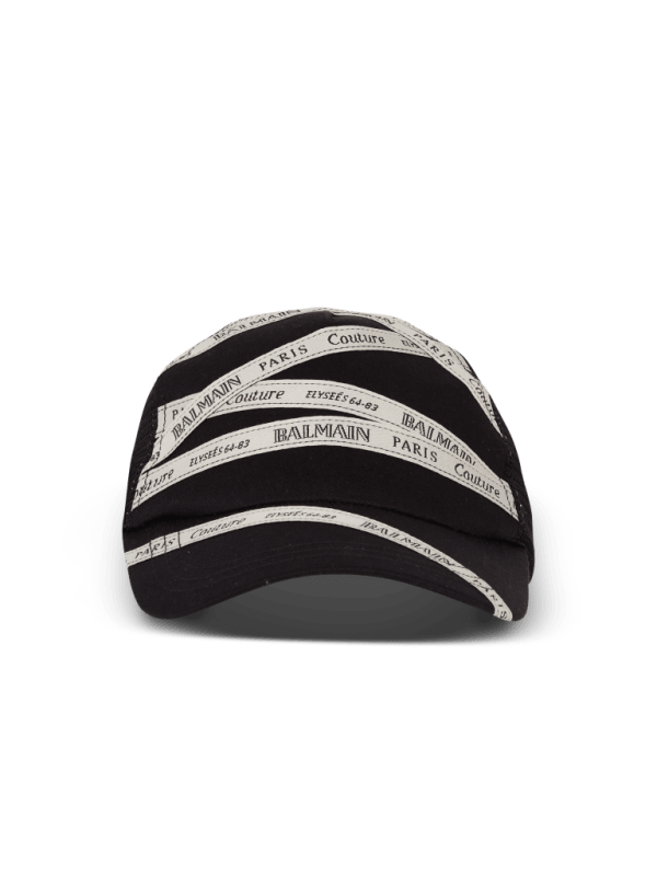balmain paris Casquette en coton avec motif Ruban Balmain noir - Femme
