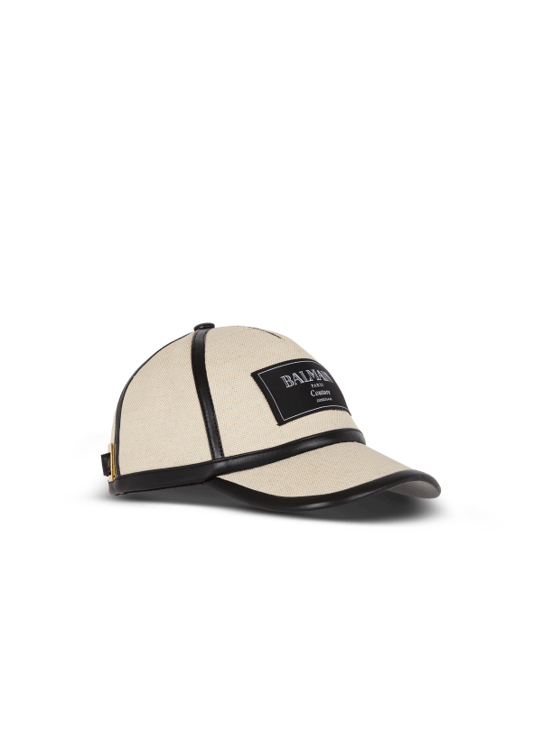 Balmain Paris Casquette En Toile à étiquette Balmain Couture Beige - Homme