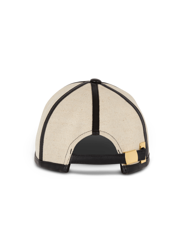 Balmain Paris Casquette En Toile à étiquette Balmain Couture Beige - Homme