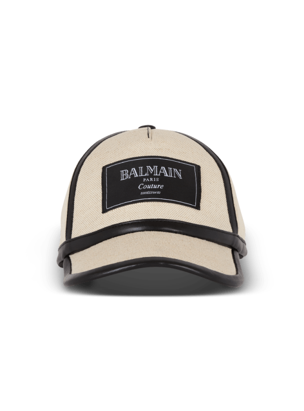 balmain paris Casquette en toile Balmain Couture beige - Femme