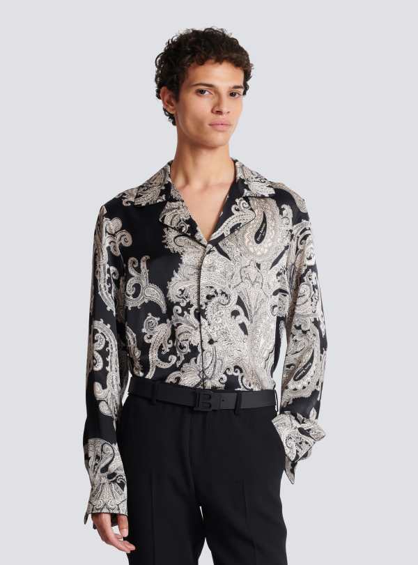 Balmain Paris Ceinture B-Belt En Cuir Effet Gomme Noir - Homme