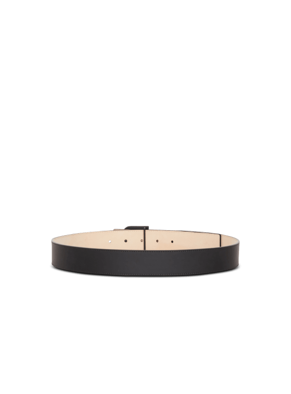 Balmain Paris Ceinture B-Belt En Cuir Effet Gomme Noir - Homme