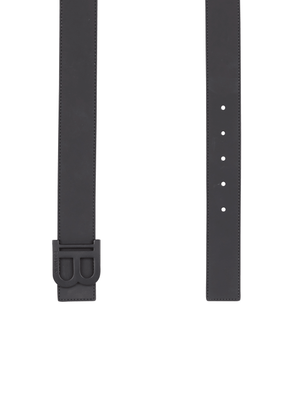 Balmain Paris Ceinture B-Belt En Cuir Effet Gomme Noir - Homme
