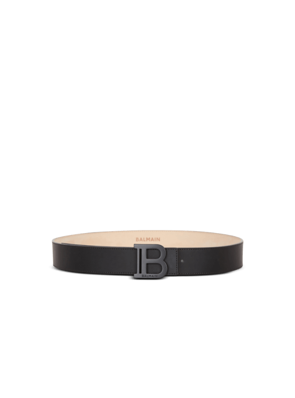 balmain paris Ceinture B-Belt en cuir effet gomme noir - Homme