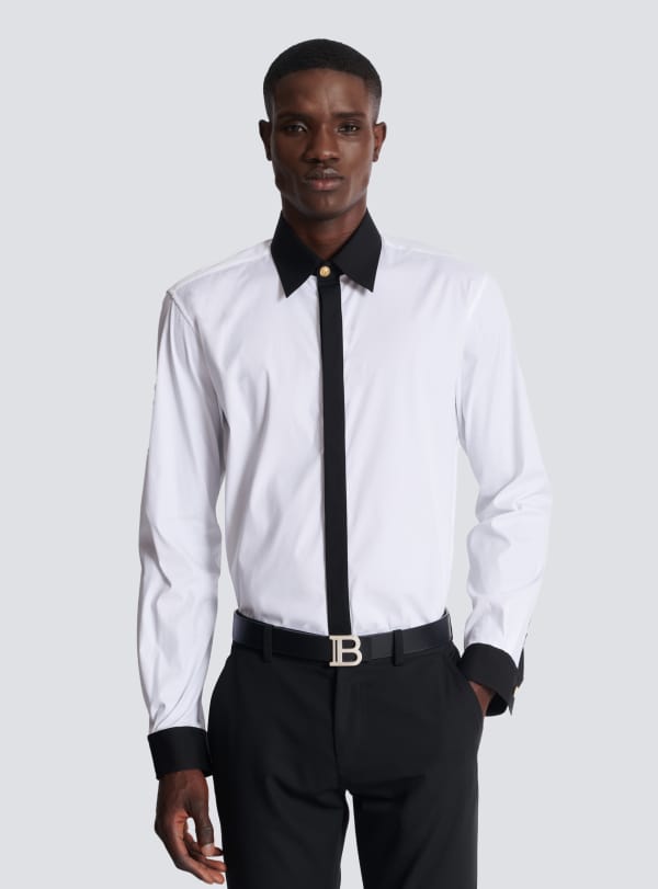 Balmain Paris Ceinture B-Belt En Cuir Lisse Noir - Homme