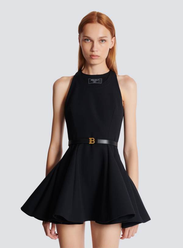 Balmain Paris Ceinture B-Belt Fine En Cuir De Veau Noir - Femme