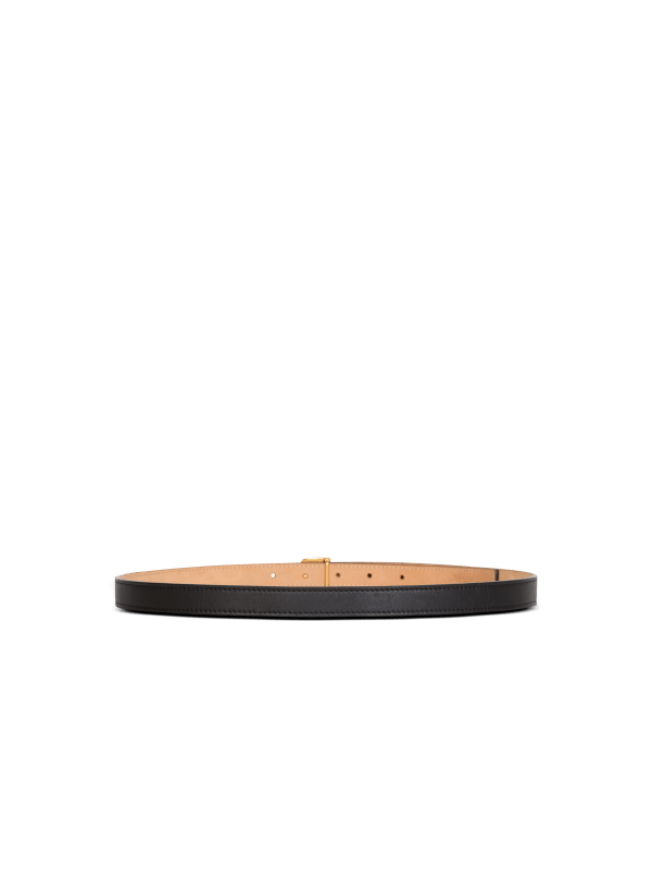Balmain Paris Ceinture B-Belt Fine En Cuir De Veau Noir - Femme