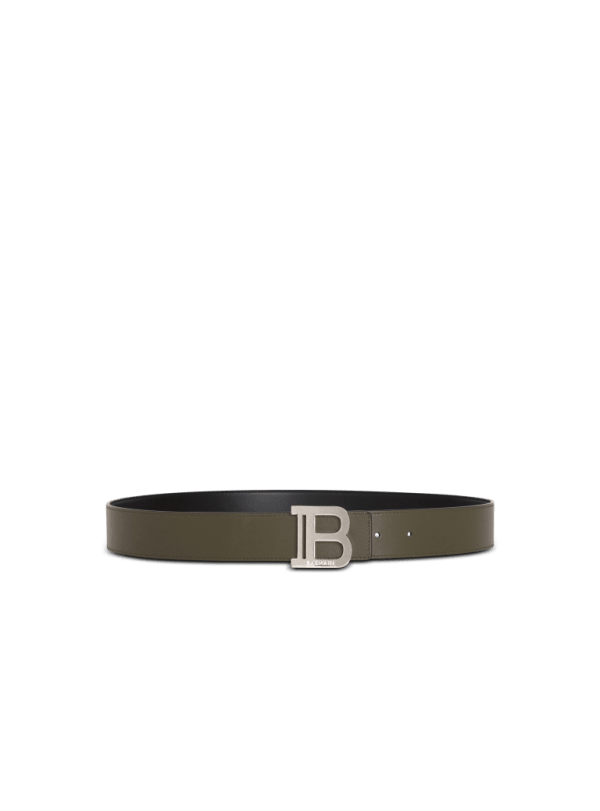 balmain paris Ceinture B-Belt réversible en cuir noir - Homme